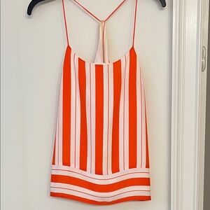 Striped Orange and White Women's Top